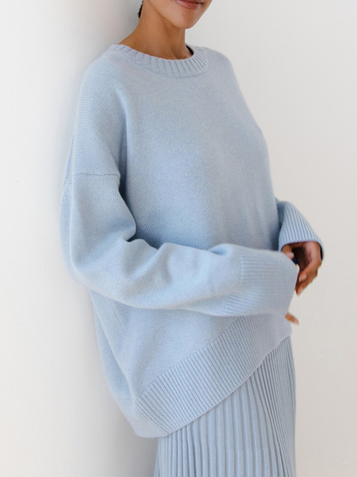 Virginia | Knit Oversized Sweater with Girocollo