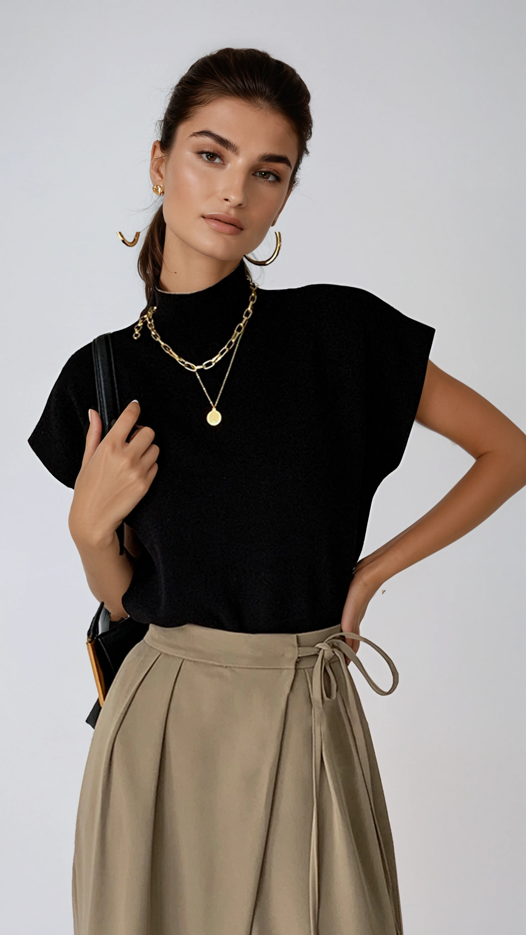 Delfina | Knit Vest with Turtleneck