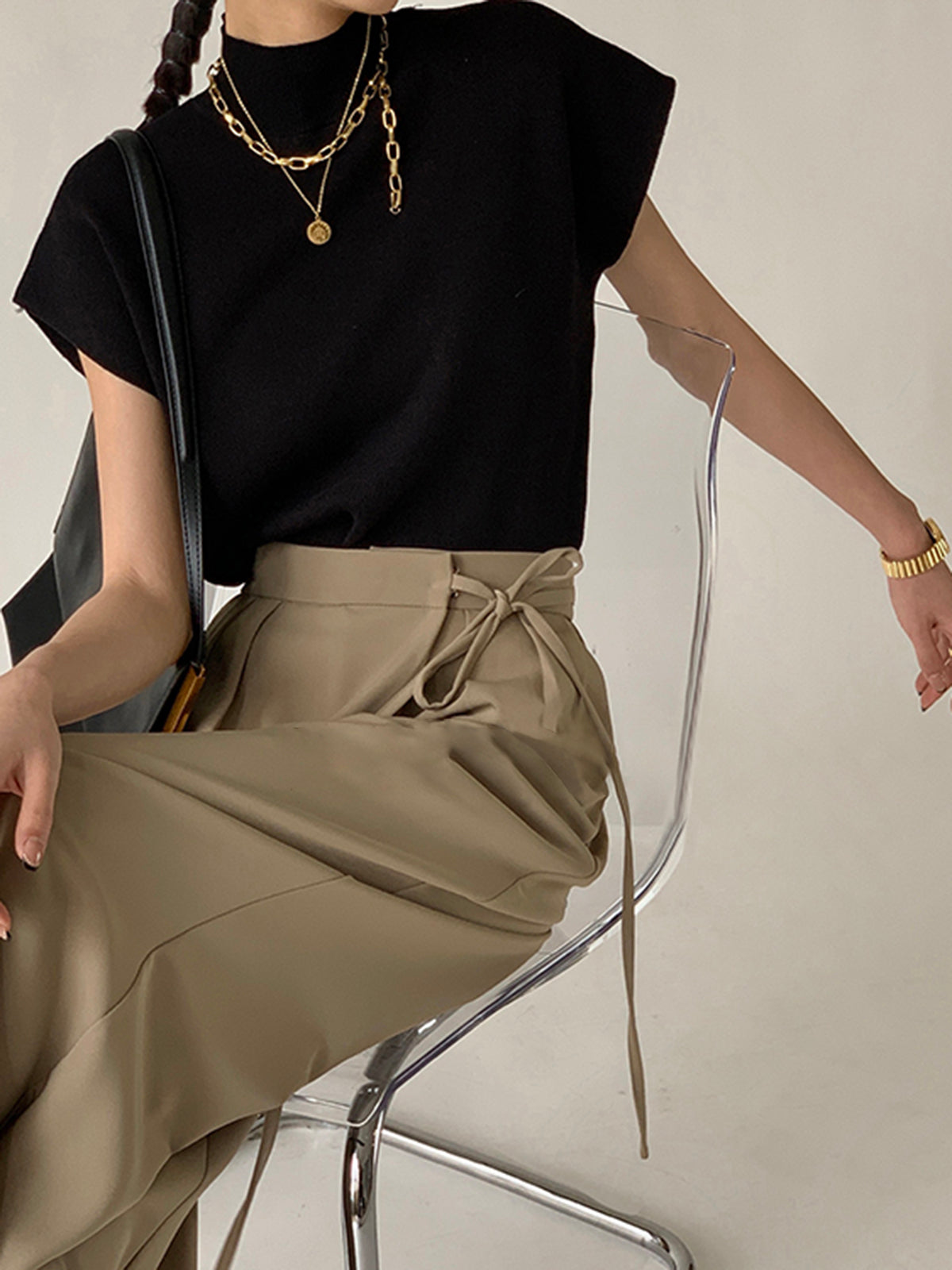 Delfina | Knit Vest with Turtleneck