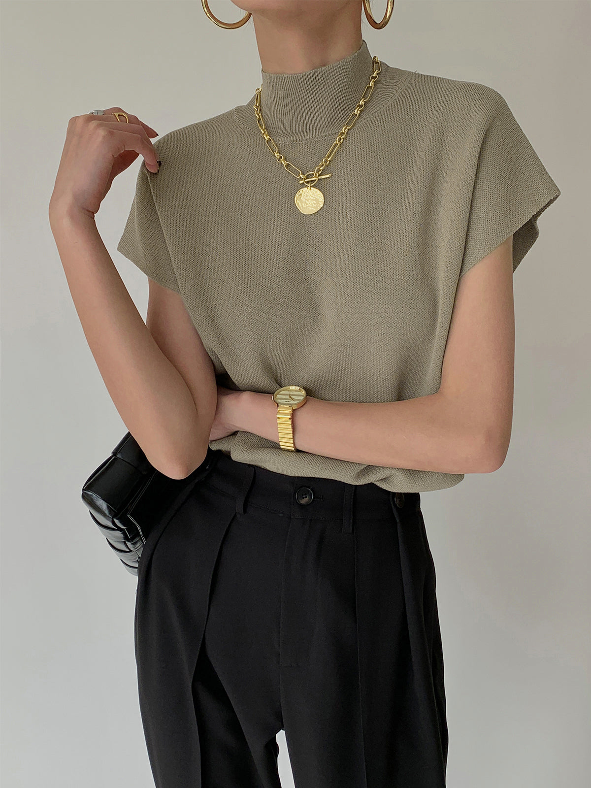 Delfina | High-Neck Knit Vest