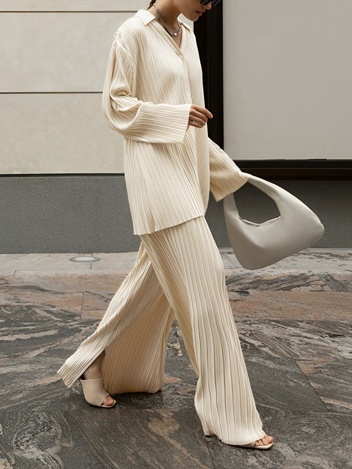 Simona | Oversized pleated two-piece set