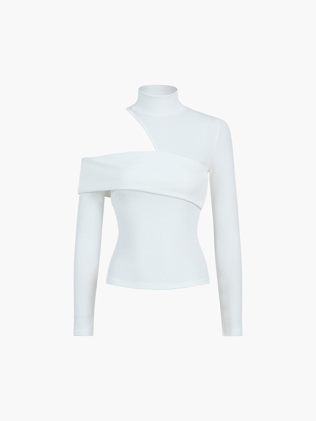 Amanda | Asymmetric Top with Turtleneck with Cut-out