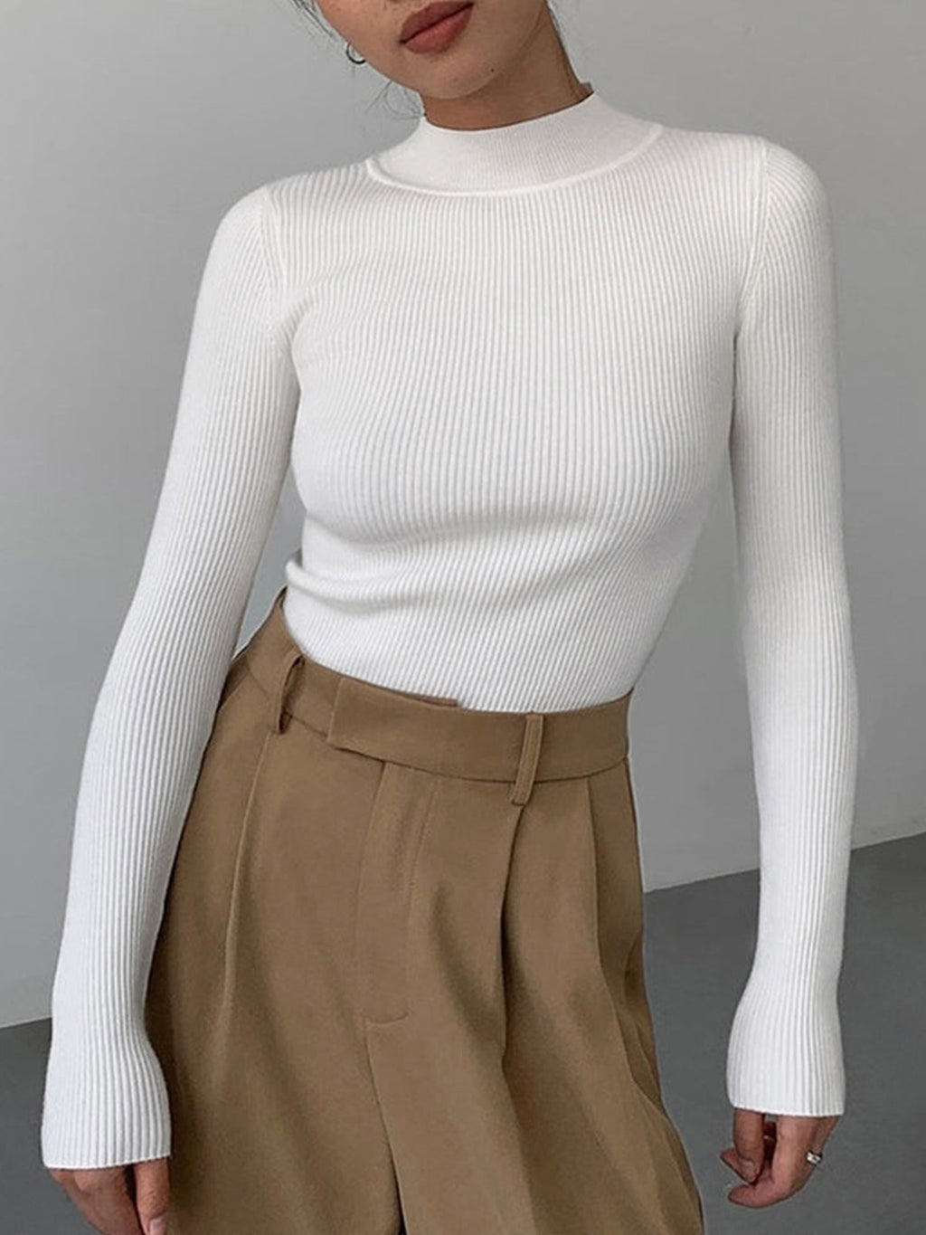 Elisabetta | Top with Turtleneck Ribbed