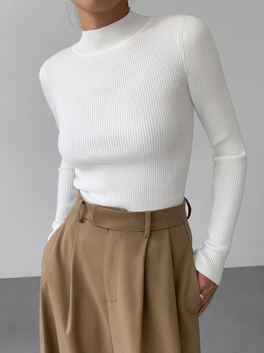 Elisabetta | Top with Turtleneck Ribbed
