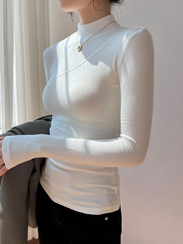 Emanuela | Top with Long Sleeves with Neck Mock Neck