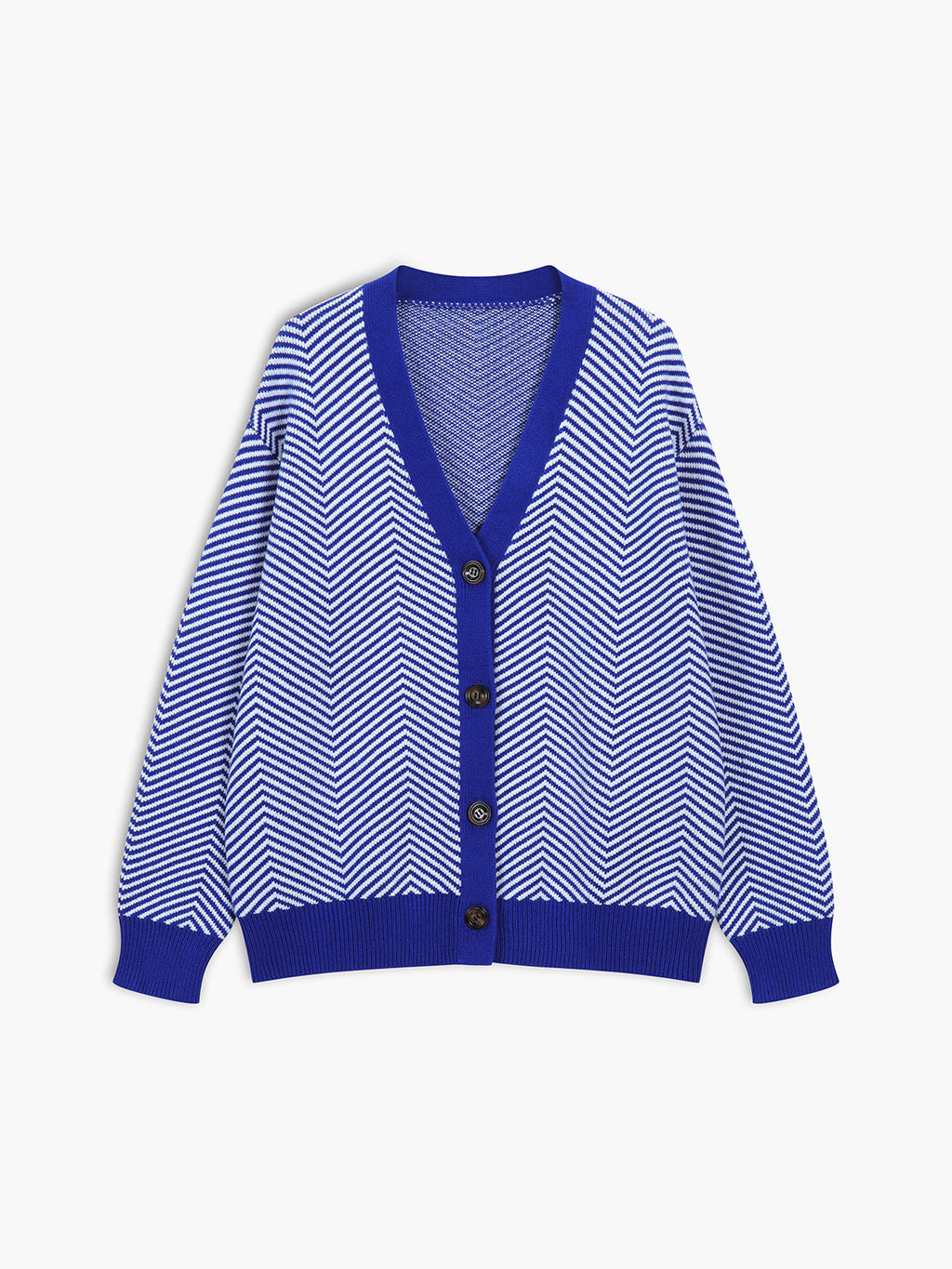 Rosanna | Cardigan with Contrast Buttons Chevron