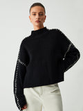 Ada | Oversized Sweater with Neck Mock Neck