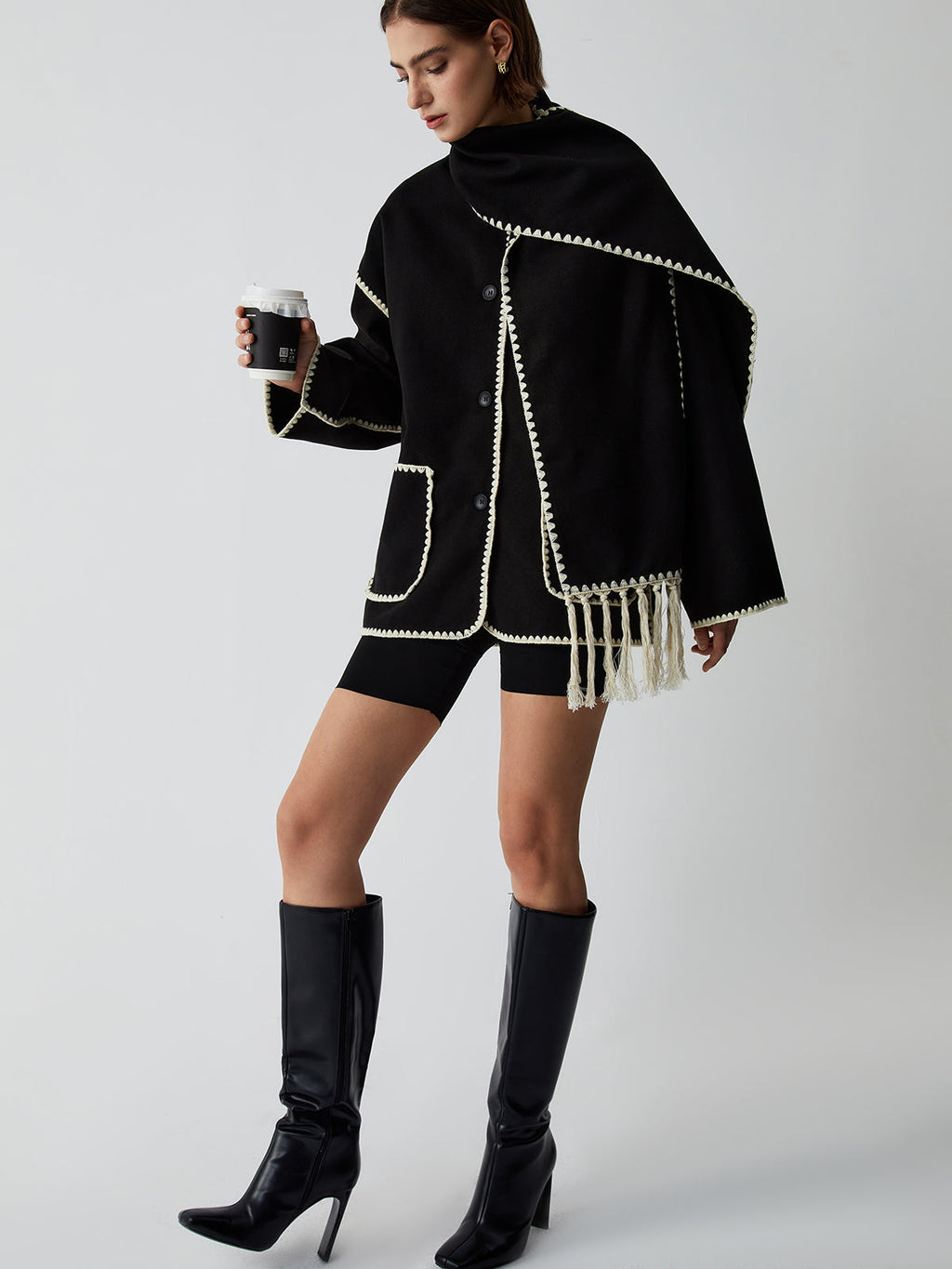 Sandrina | Tailored Jacket with Matching Scarf