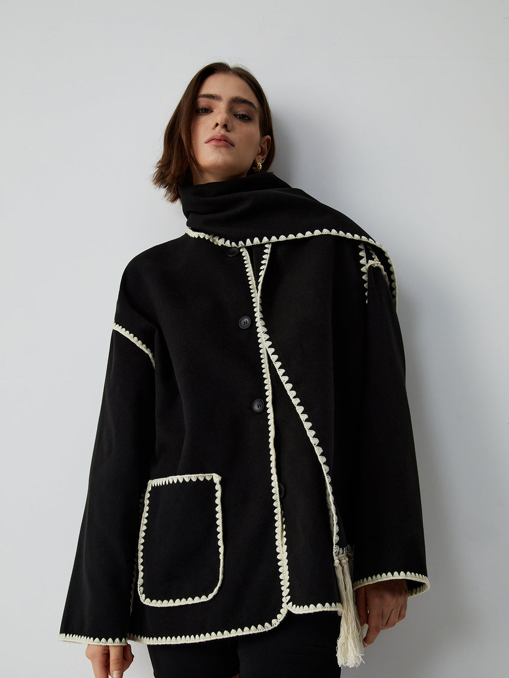 Sandrina | Tailored Jacket with Matching Scarf