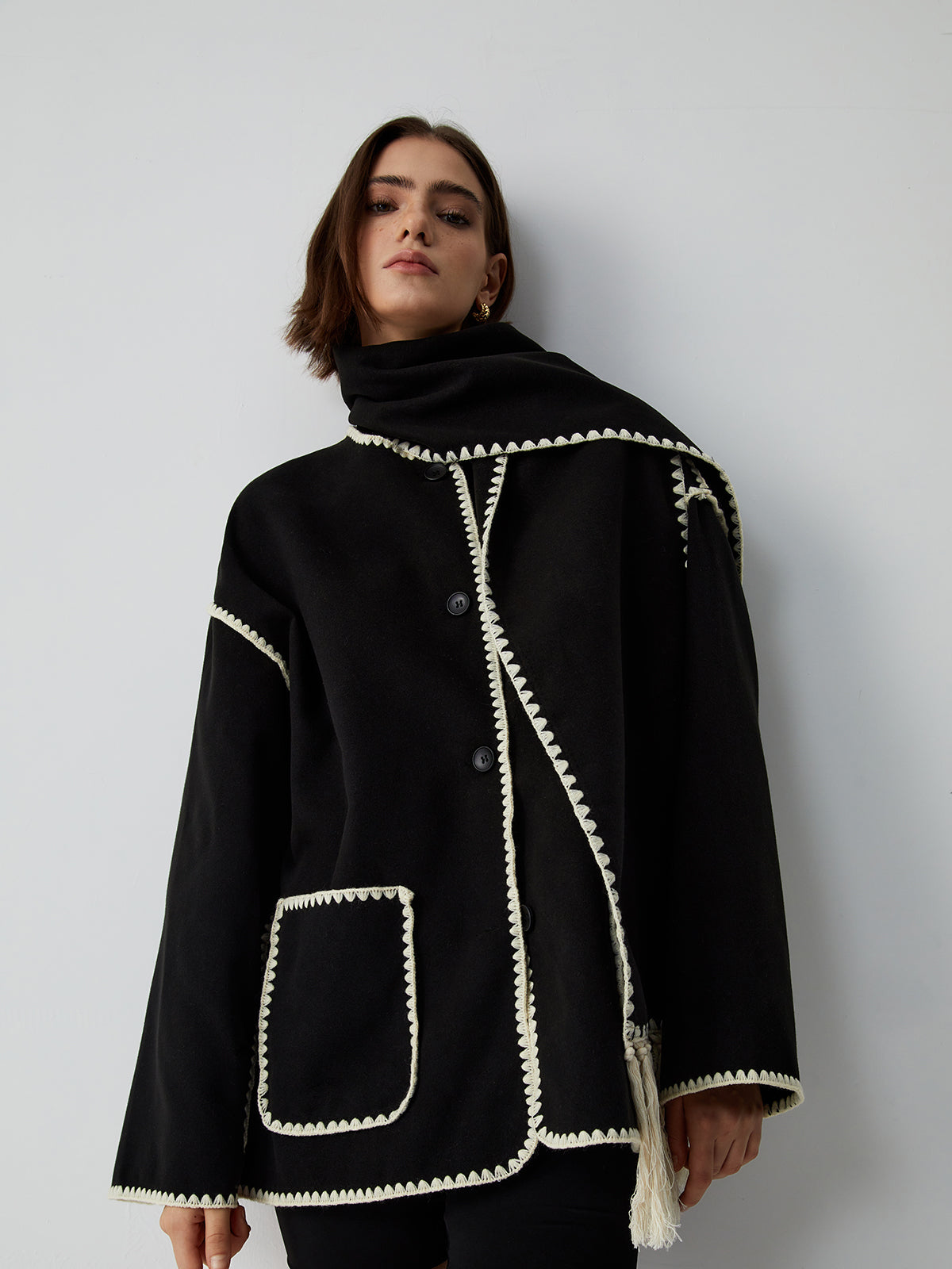 Sandrina | Tailored Jacket with Matching Scarf