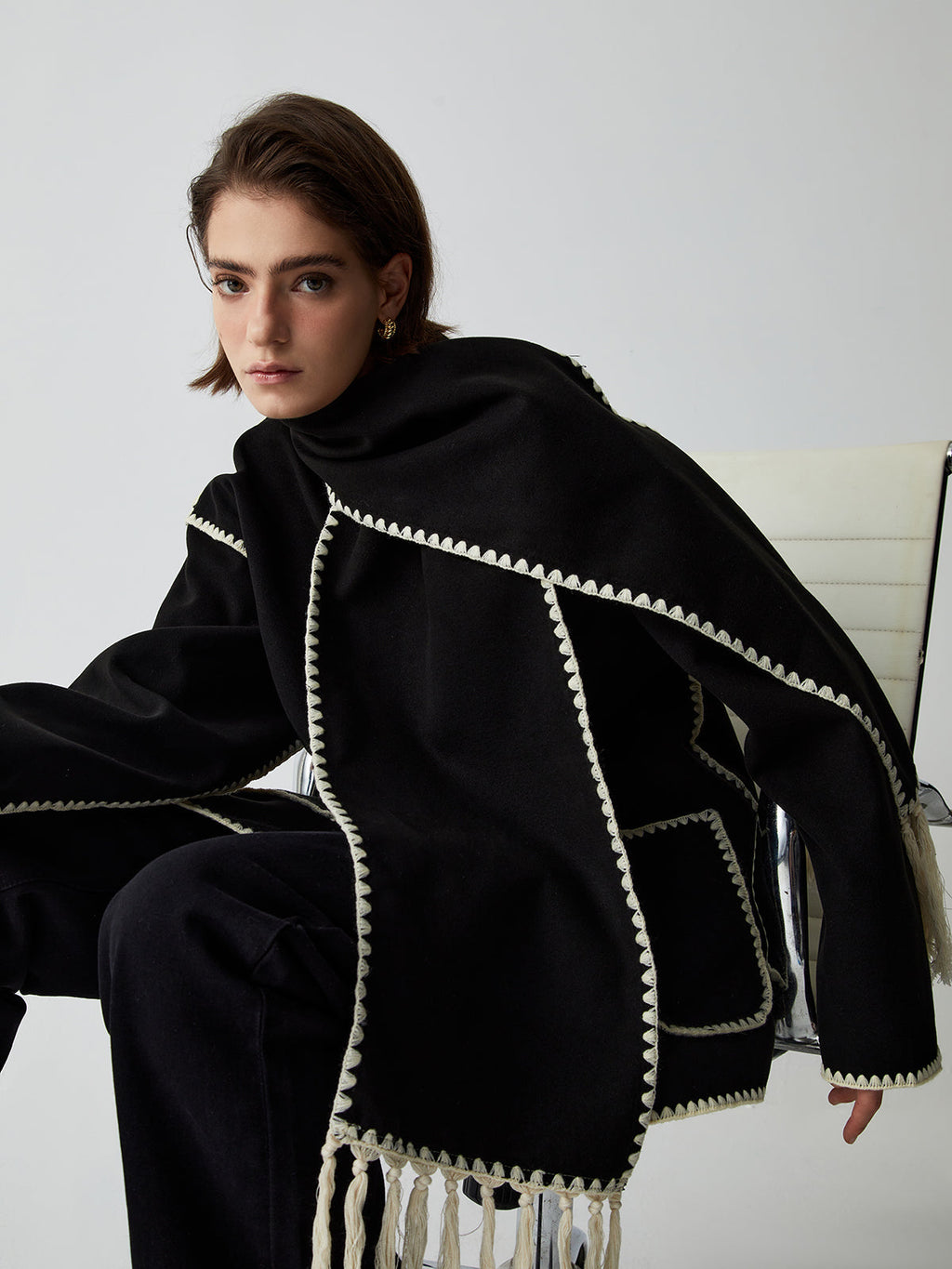 Sandrina | Tailored Jacket with Matching Scarf