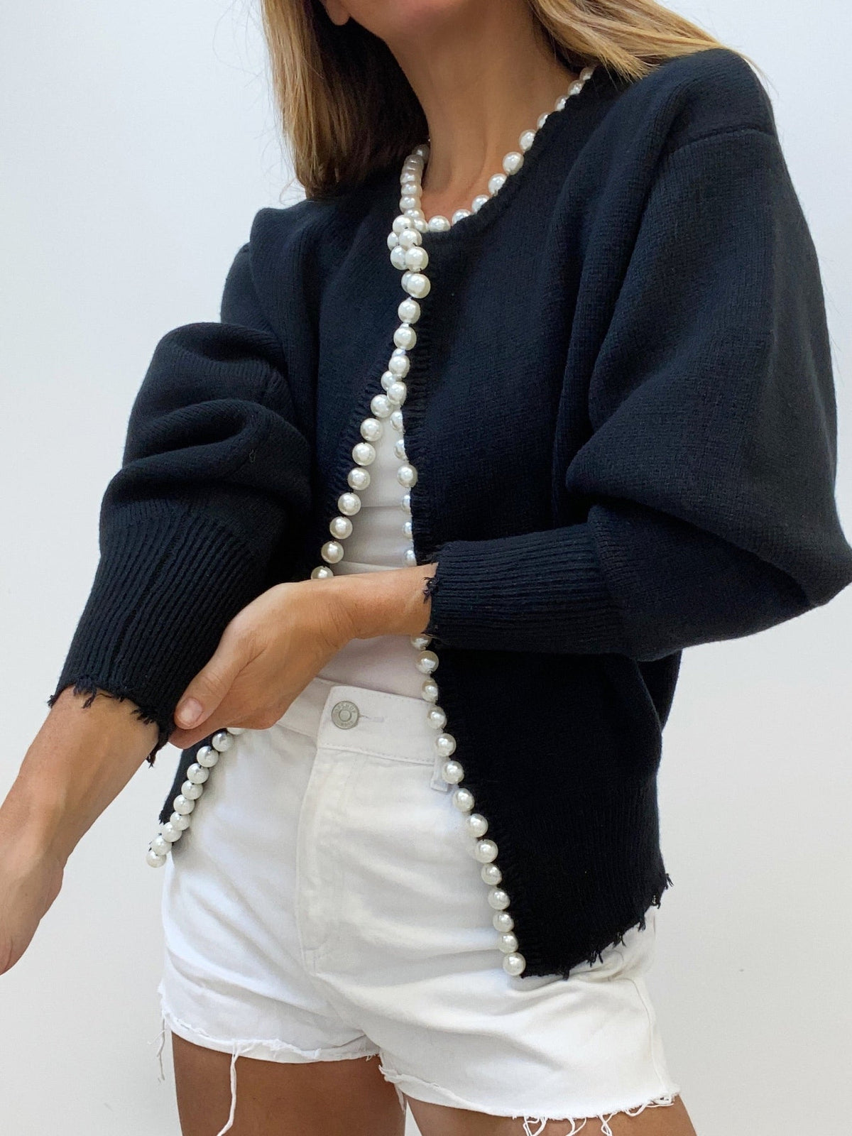 Berta | Cardigan with pearl trim