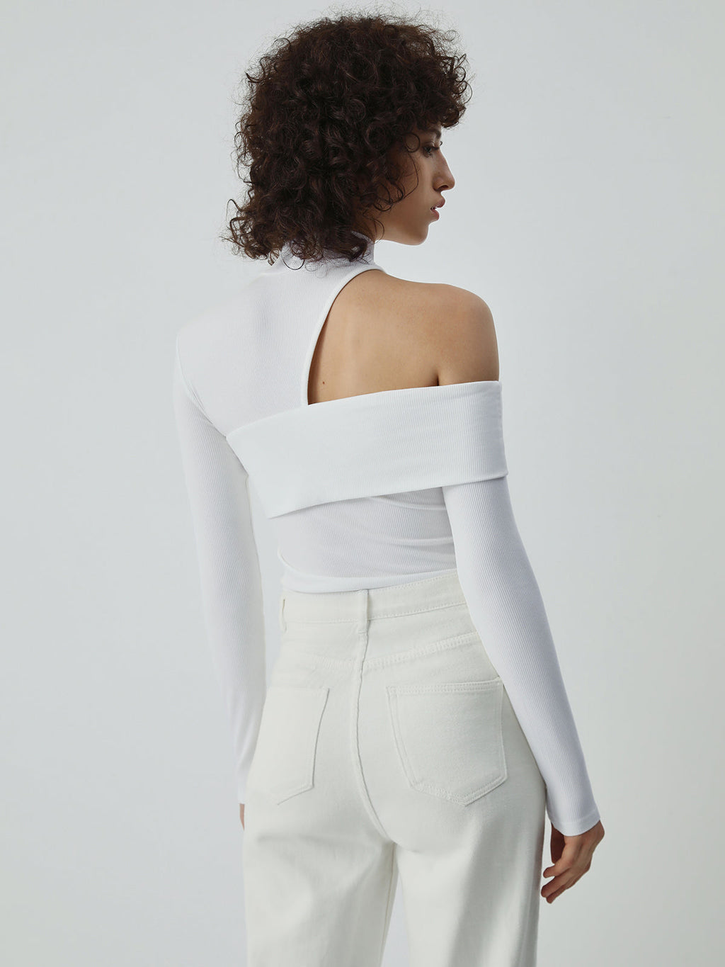 Amanda | Asymmetric Top with Turtleneck with Cut-out