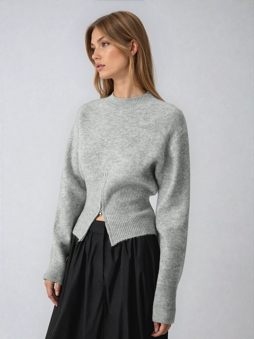 Gabriella | Knit Sweater with Half Zip