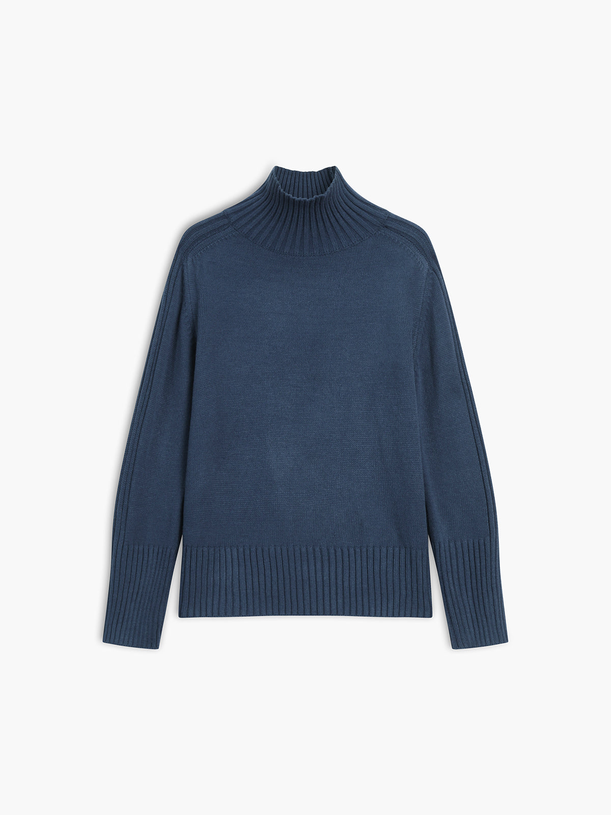 Mirella | Knit Ribbed Sweater with Neck Mock Neck