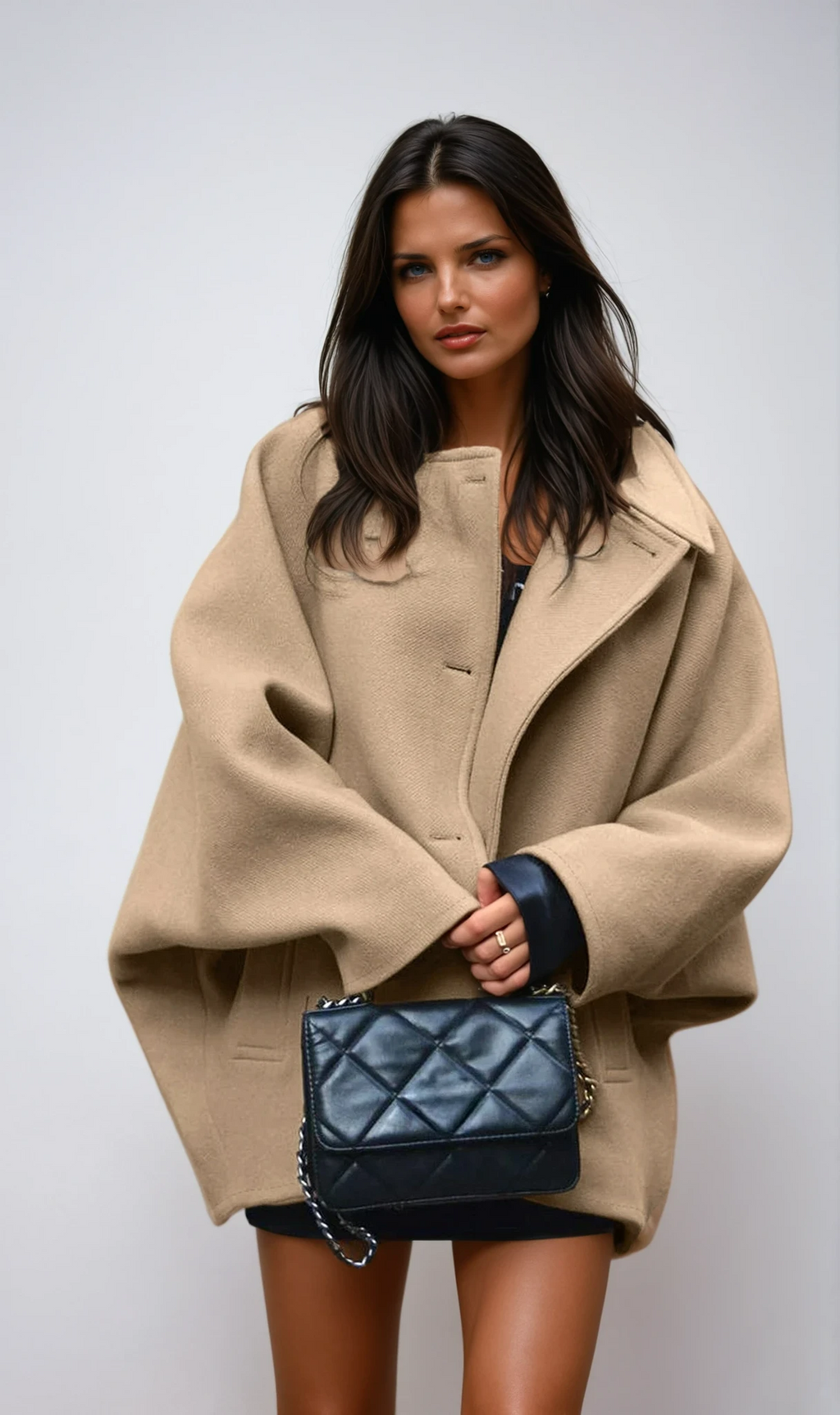 Francesca | Oversized in Blend Wool Coat with Chiusura with Buttons