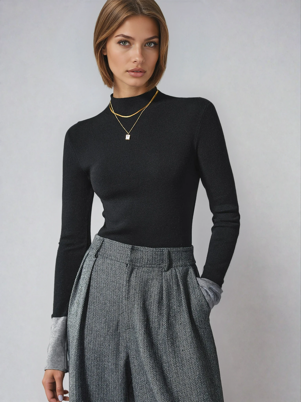 Marianna | Knit Sweater with Polsini Contrast