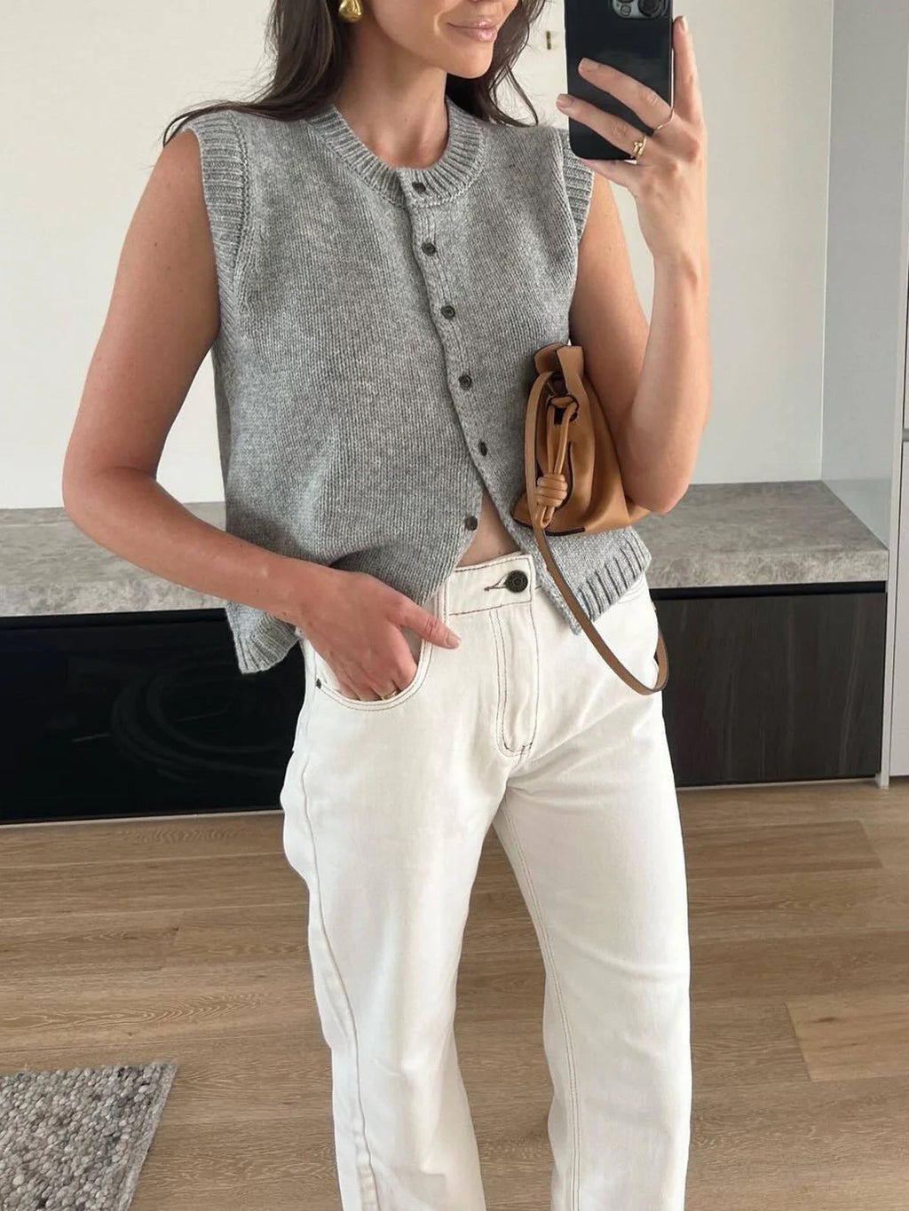 Domenica | Knit Vest with Buttons