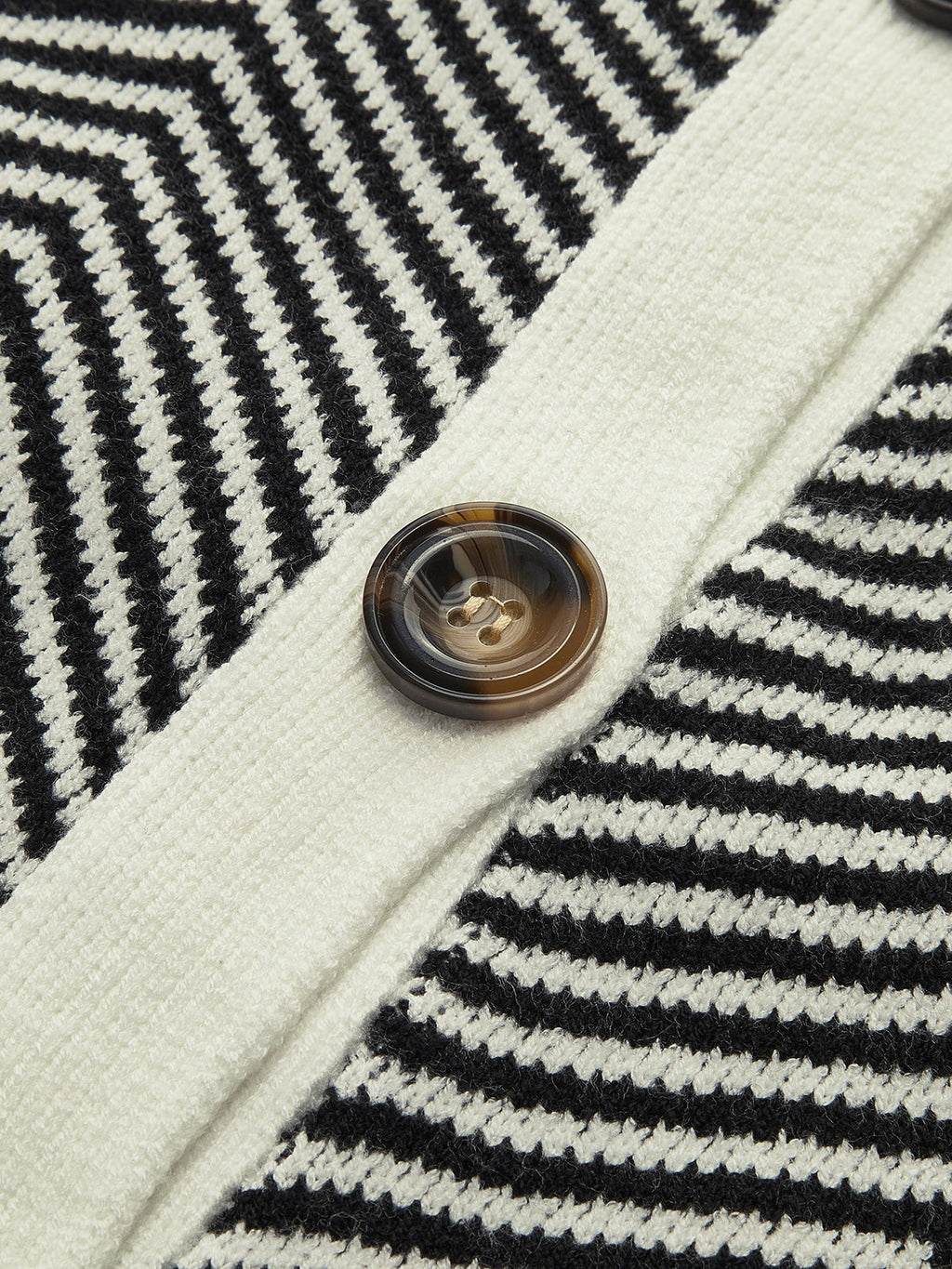 Rosanna | Cardigan with Contrast Buttons Chevron