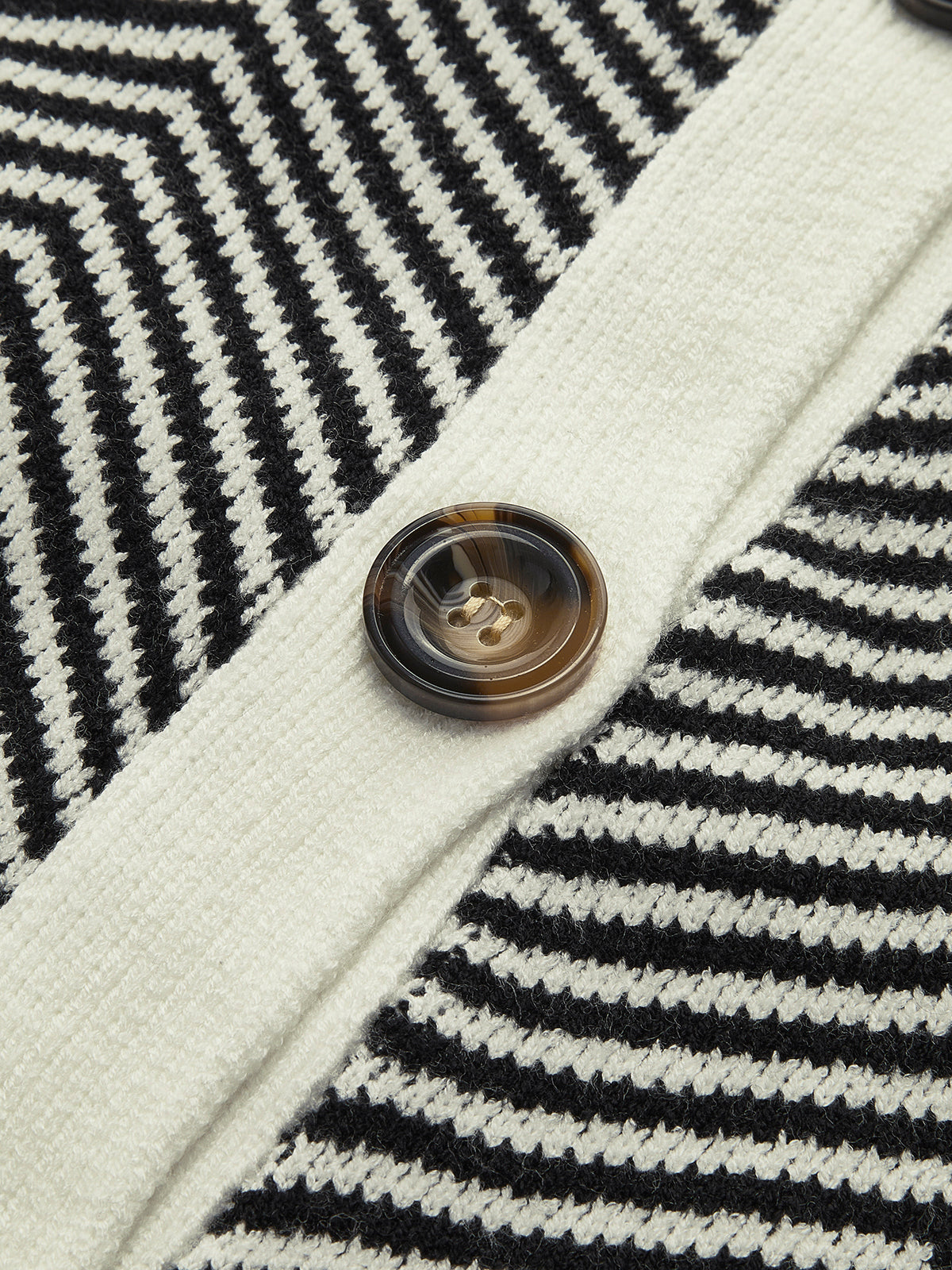 Rosanna | Cardigan with Contrast Buttons Chevron