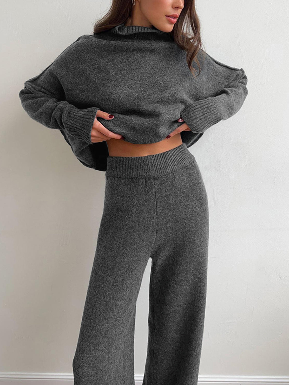 Alba | Soft Knit Lounge Set with Turtleneck