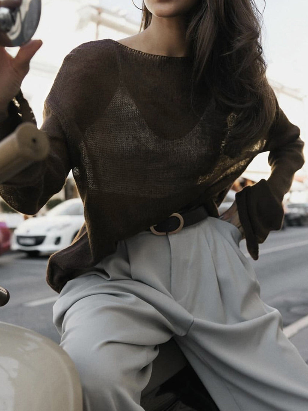 Andreina | Textured Sheer Knit Sweater