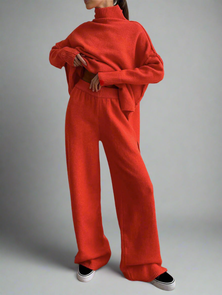 Alba | Soft Knit Lounge Set with Turtleneck
