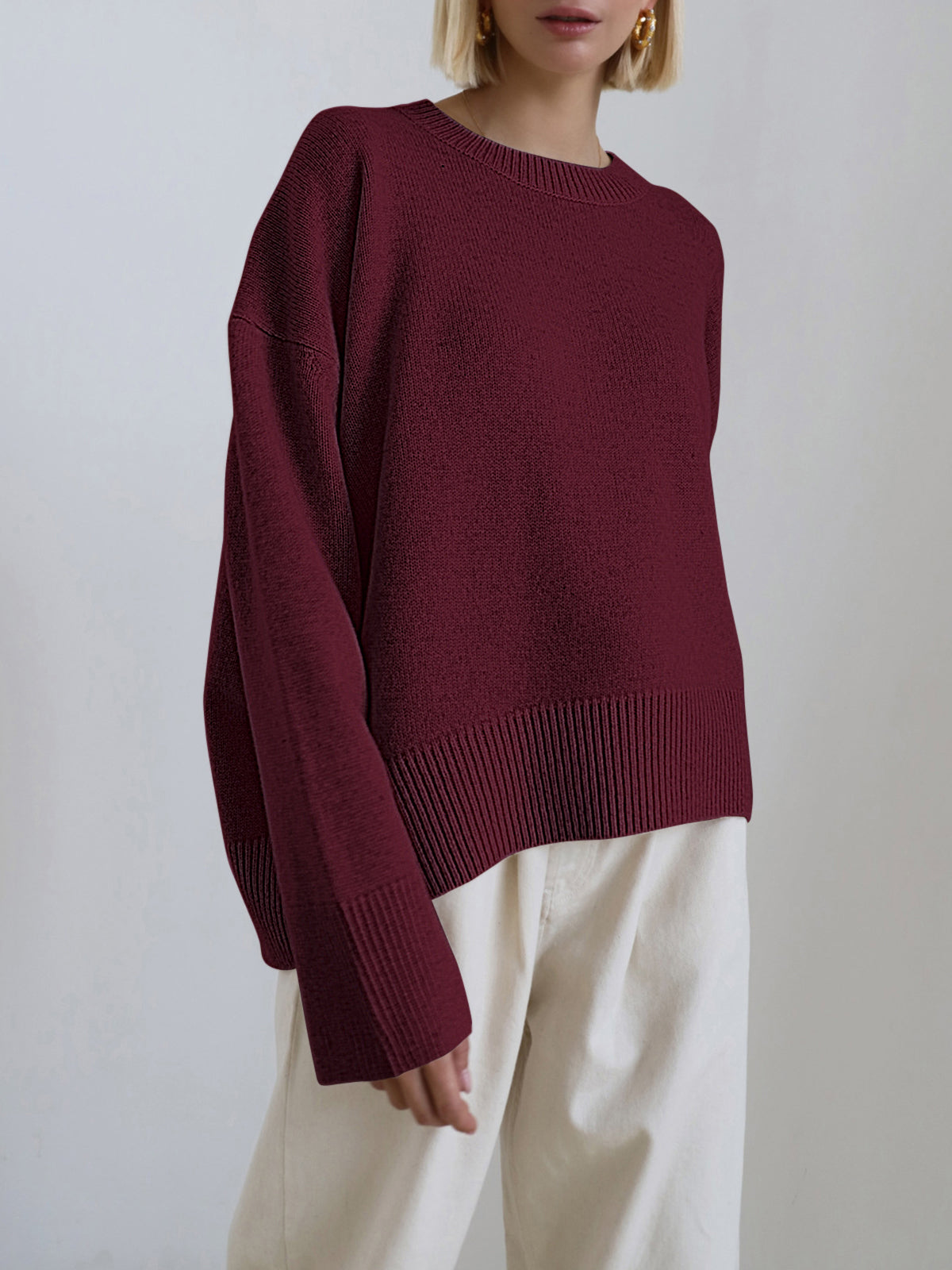 Virginia | Knit Oversized Sweater with Girocollo
