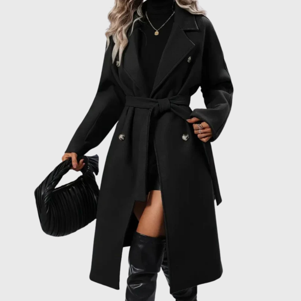 Graziella | Winter Long Trench Coat with Belt & Imbottitura