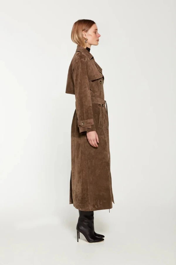 Morena | Maxi Suede Vegano Trench Coat
