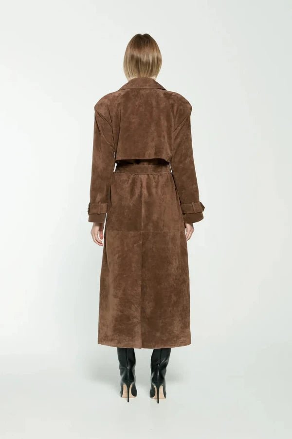Morena | Maxi Suede Vegano Trench Coat