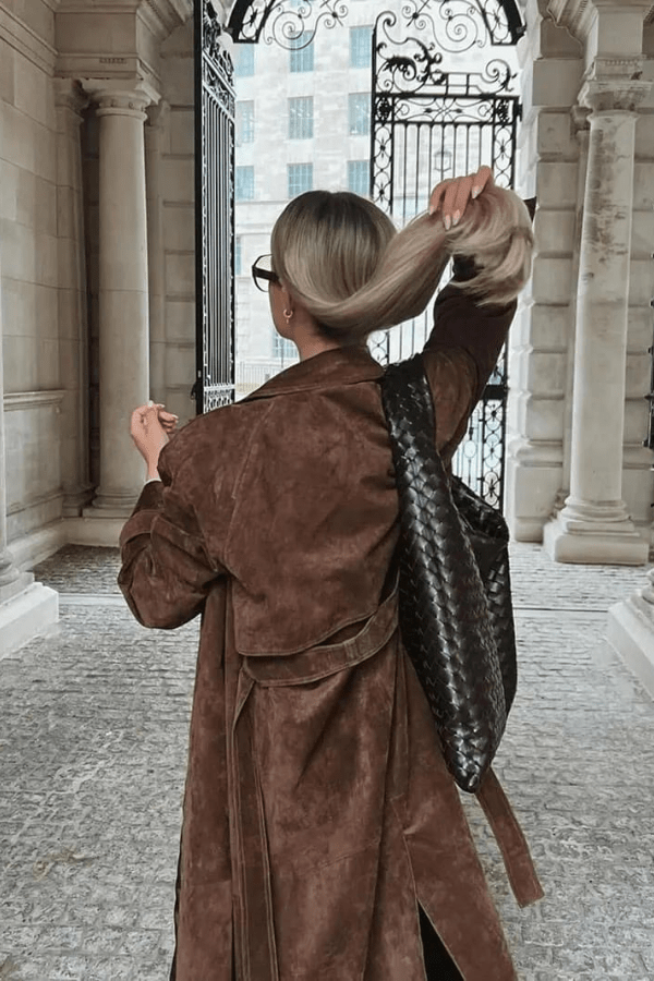 Morena | Maxi Suede Vegano Trench Coat