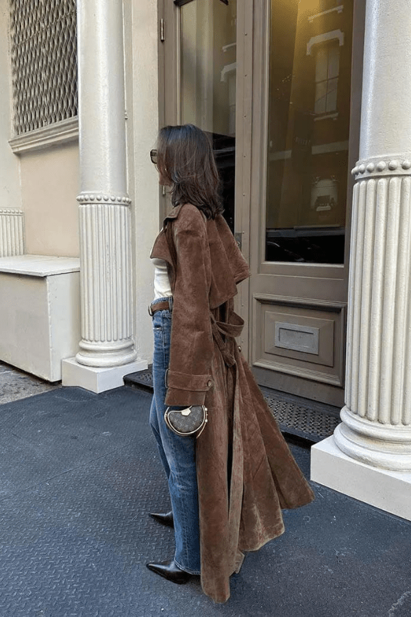 Morena | Maxi Suede Vegano Trench Coat