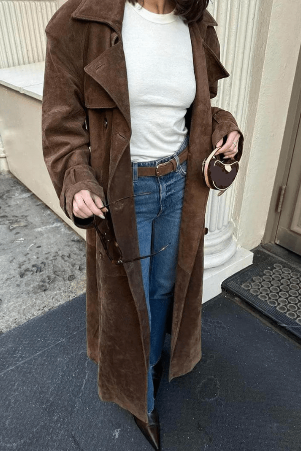 Morena | Maxi Suede Vegano Trench Coat