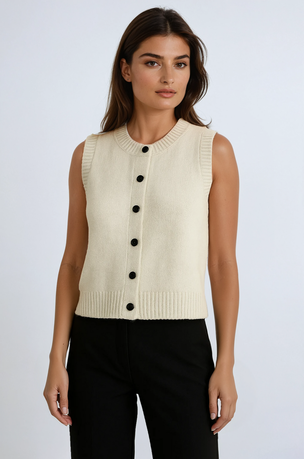 Domenica | Knit Vest with Buttons