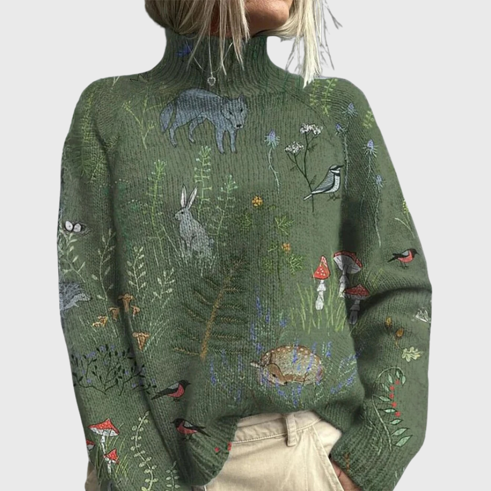 Graziella | Warm Wrap Knit Turtleneck Sweater