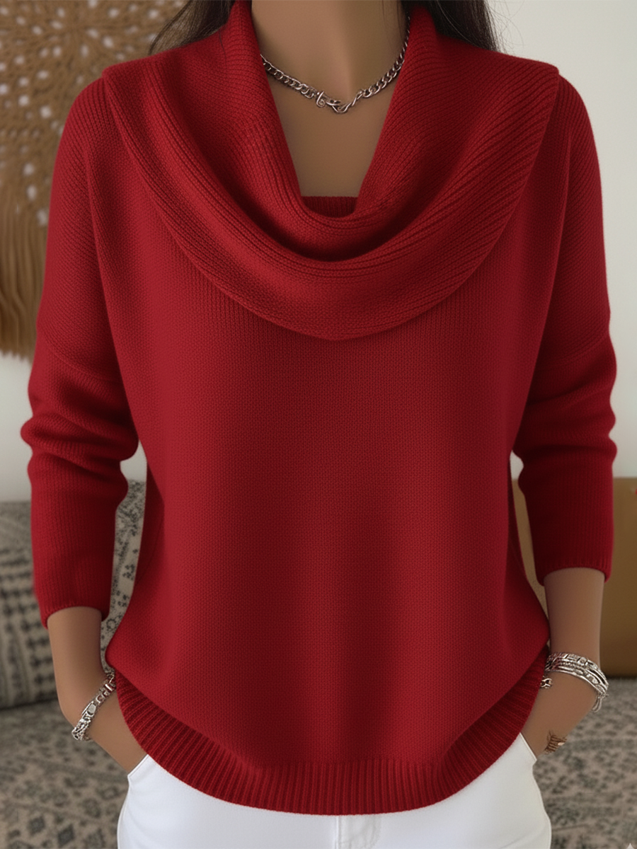 Giacinta | Pullover Knit Sweater with Neck with Scarf