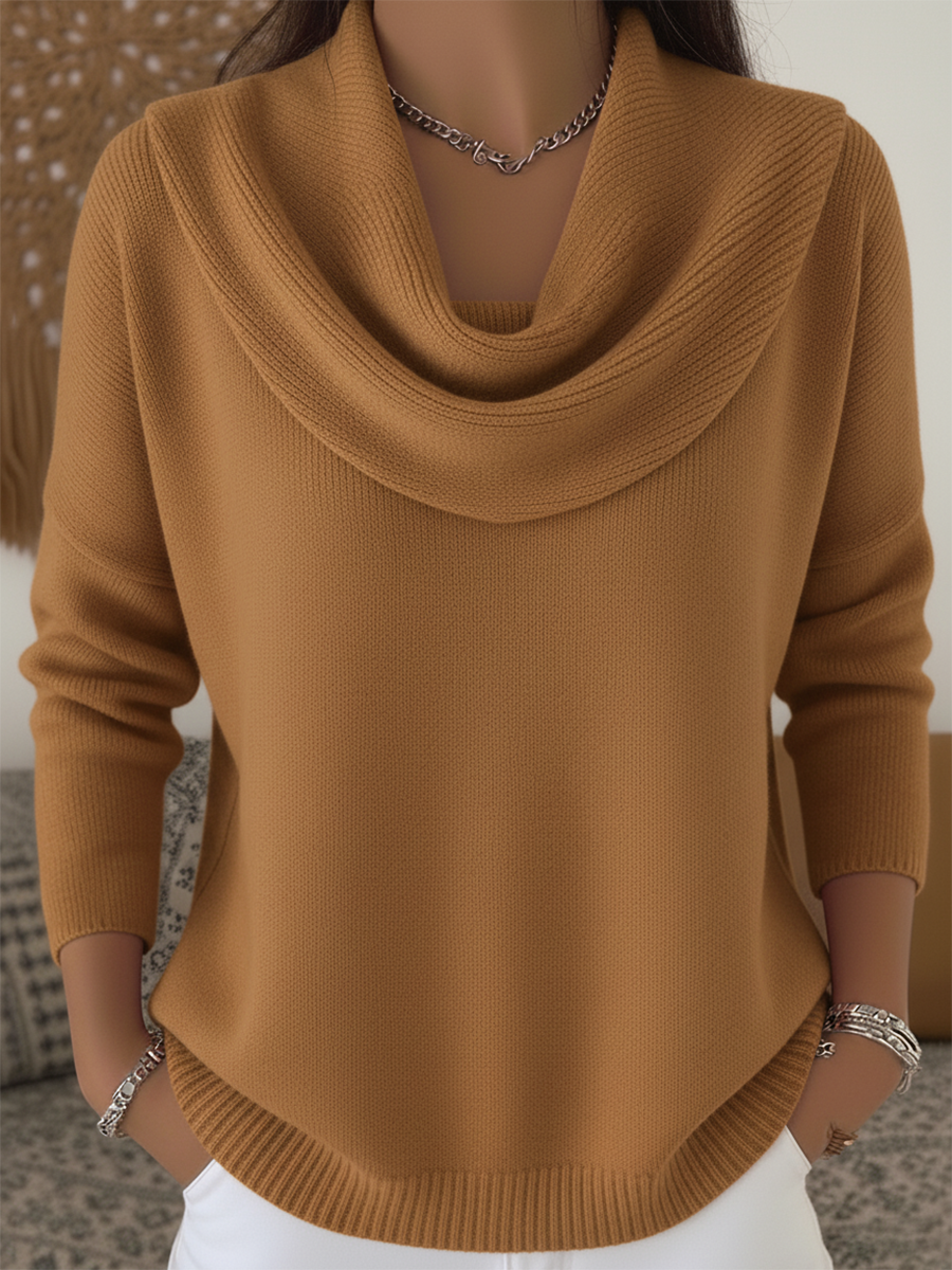 Giacinta | Pullover Knit Sweater with Neck with Scarf