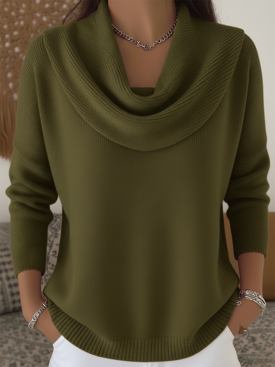 Giacinta | Pullover Knit Sweater with Neck with Scarf