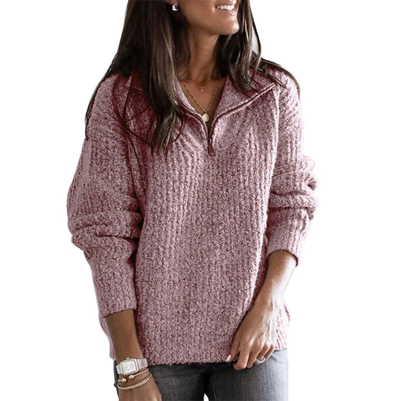 Guendalina | Ribbed Sweater with Zip — From Fit Wrap Knit Top