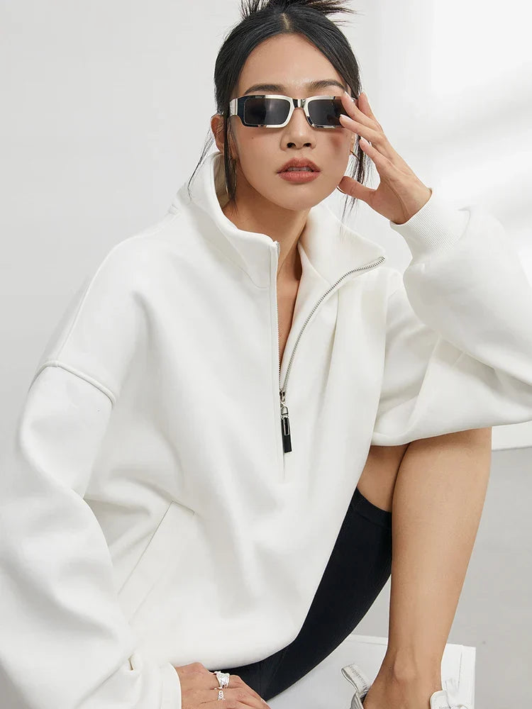 Alessandra | Oversized half-zip sweatshirt