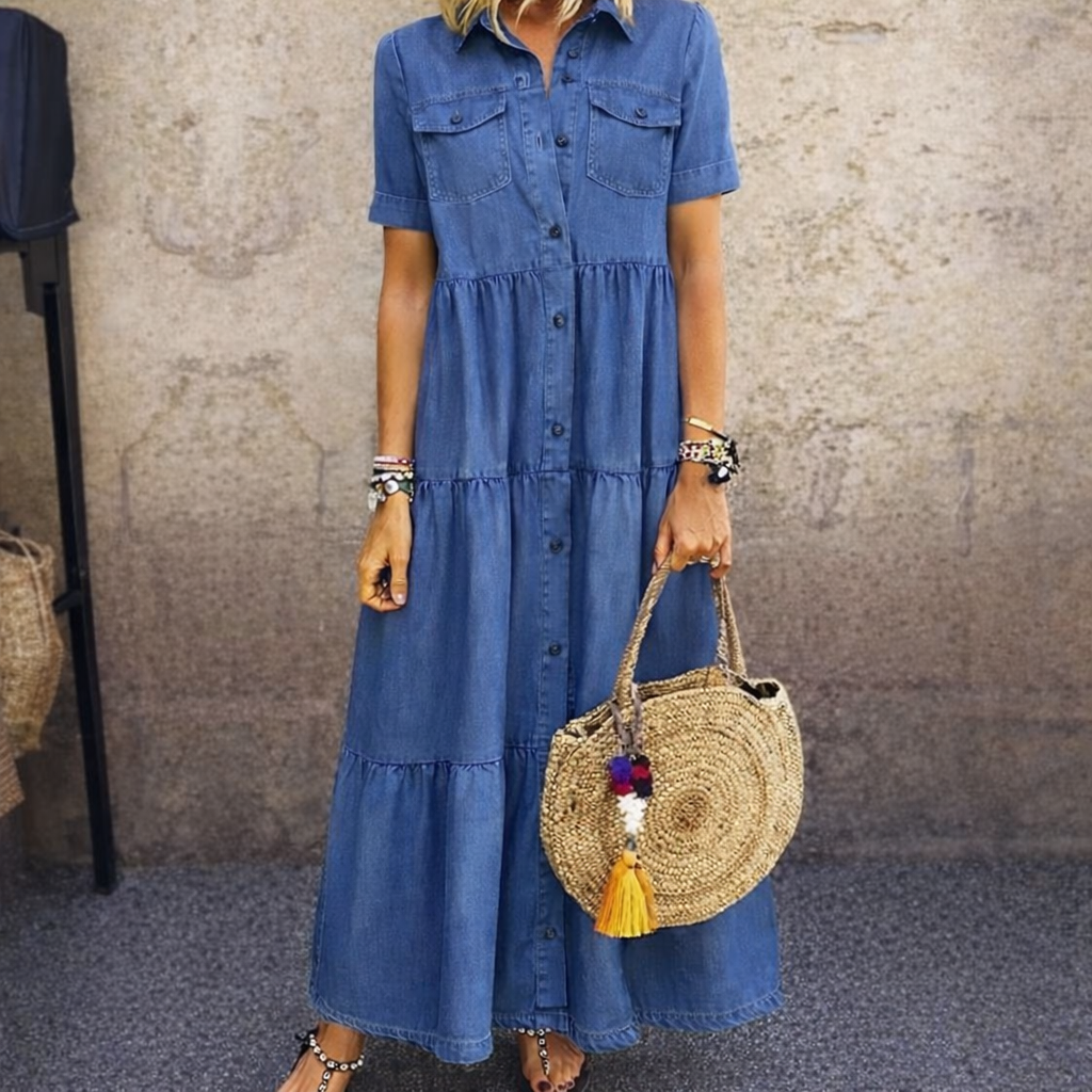 Elizabeth | Midi Dress with Front Buttons