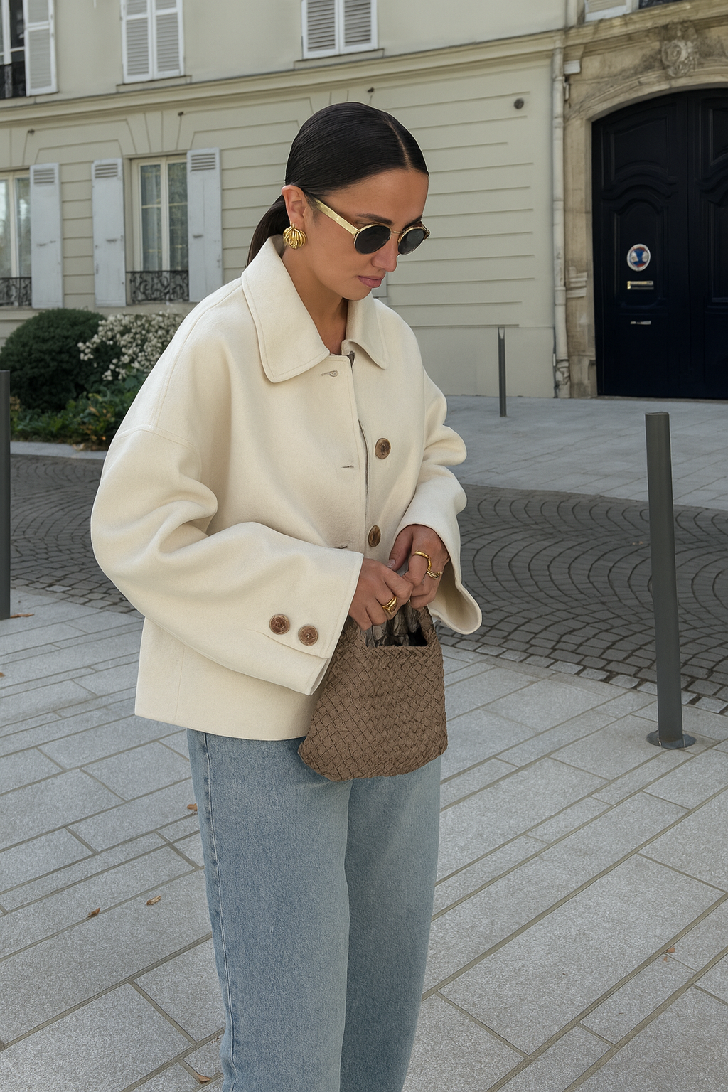 Gabriella | Coat Short Wool From Taglio Squadrato Jacket