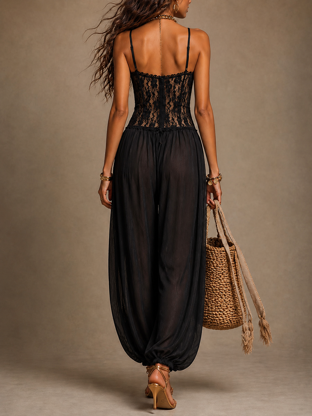 Laia | Lace Jumpsuit with Flowy Trousers