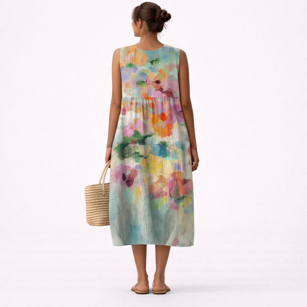 Karla | Elegant Multicolour Midi Dress