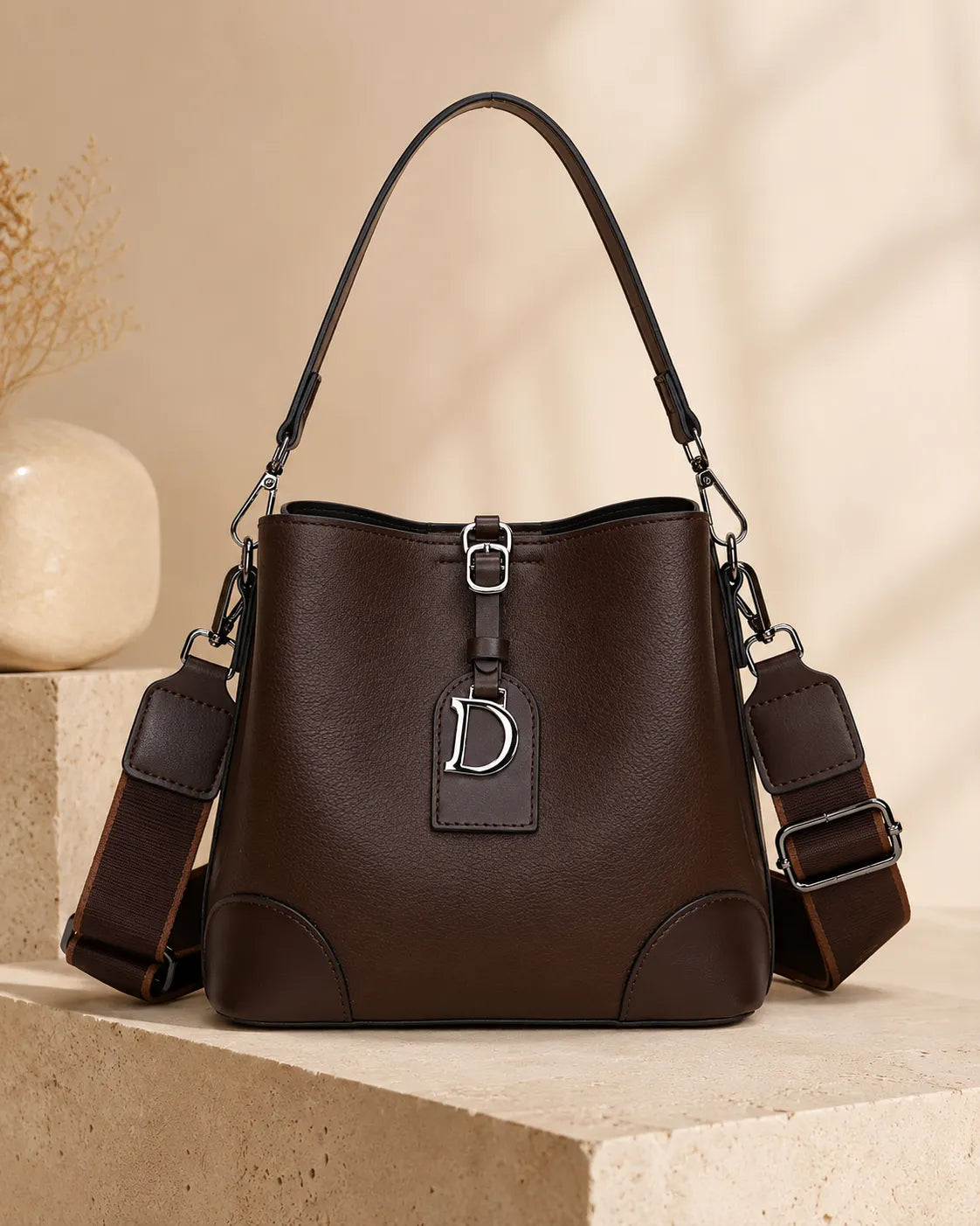 Elena | Convertible Shoulder Bucket Bag