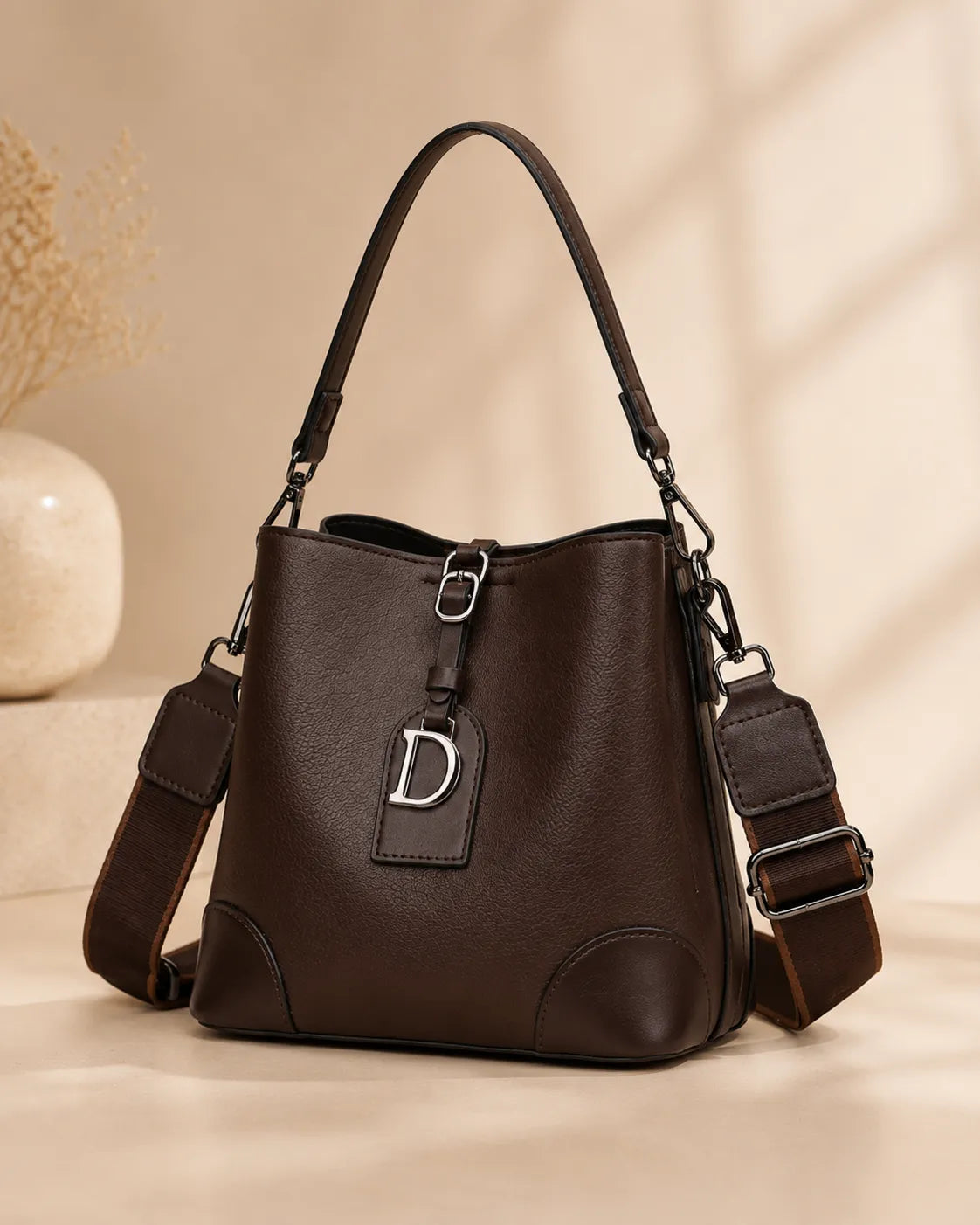 Elena | Bucket Convertibile Bag with Shoulder
