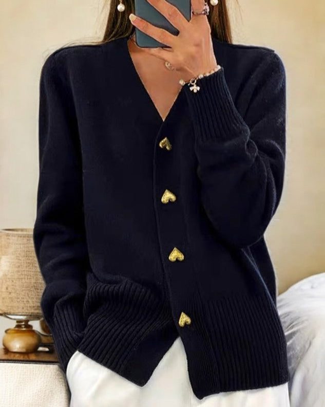 Concetta | Cardigan with V-Neck & Buttons in Soft Knit Top