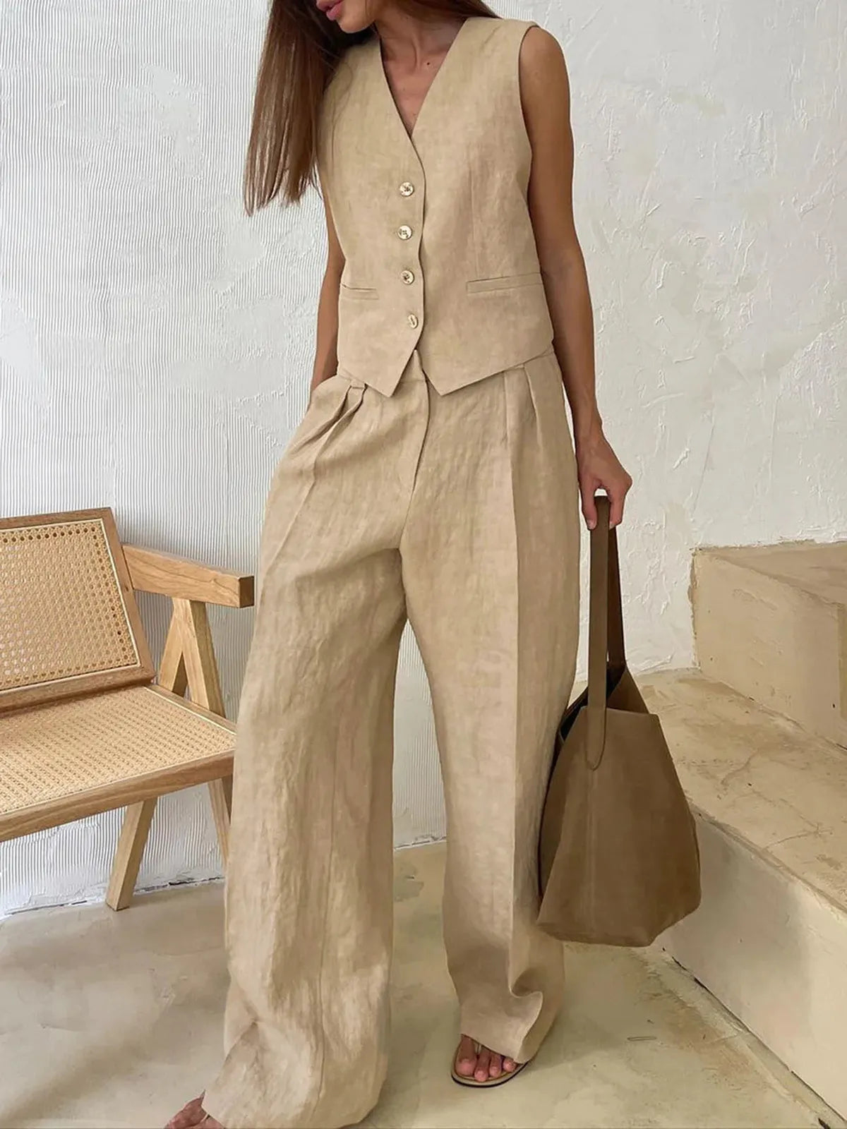 Berenice | Two-piece cotton and linen set