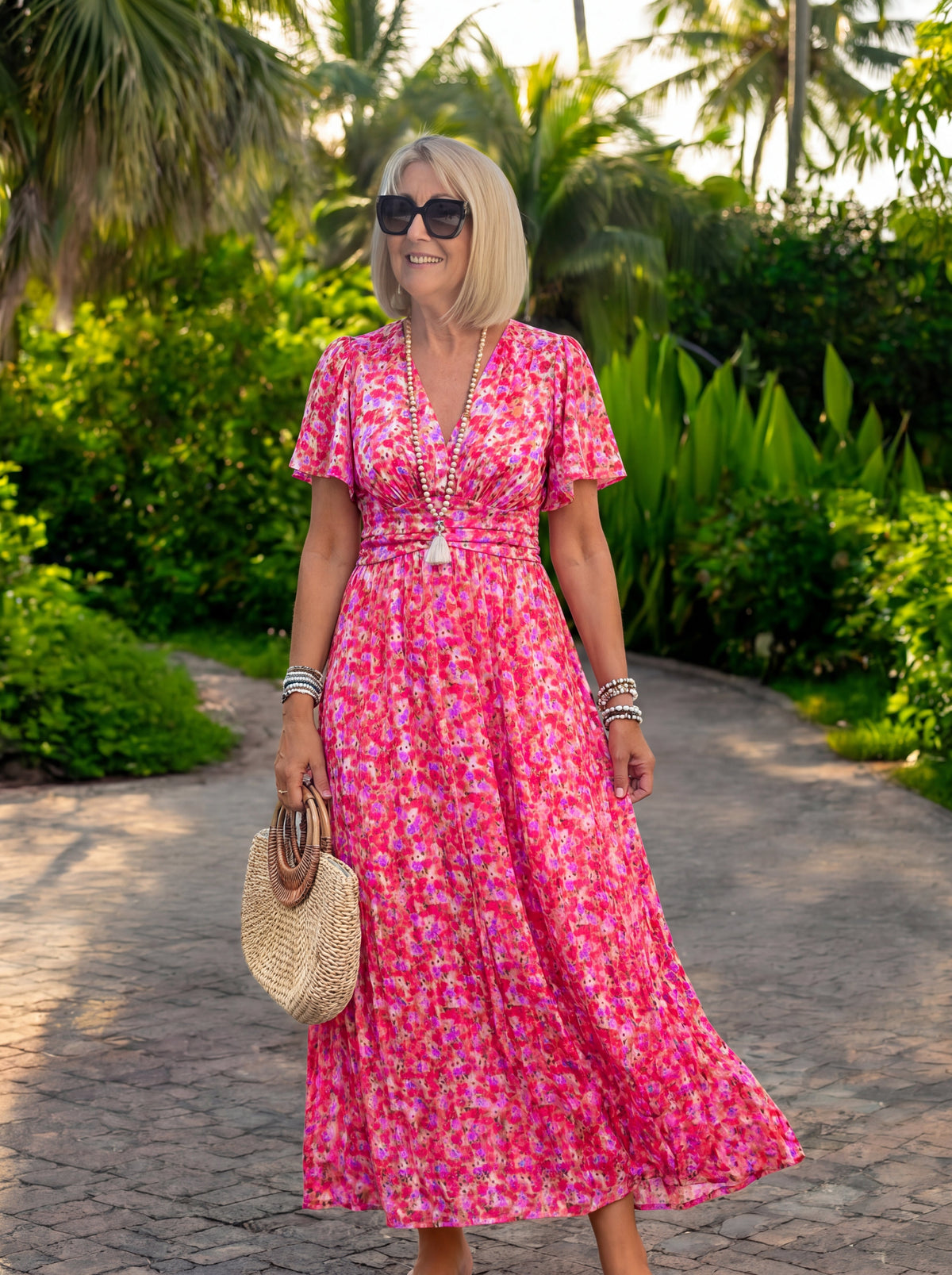 Elis – Long Airy Dress with Floral Print